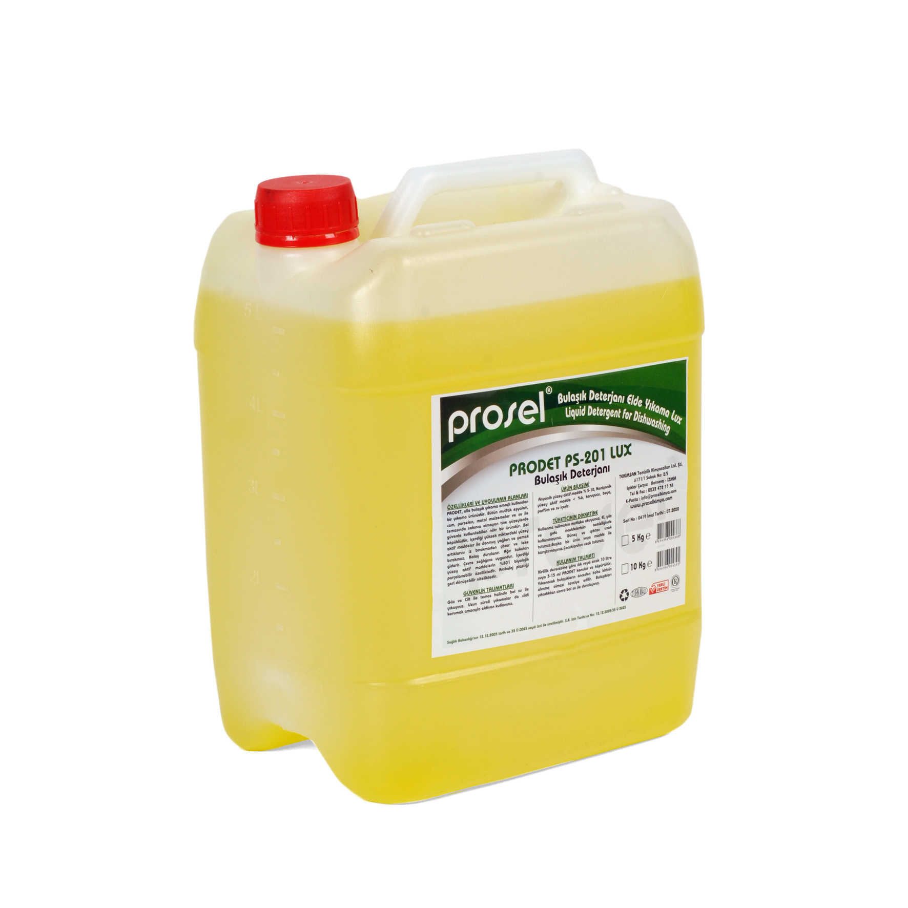 PROSEL PS-201 LÜX BULASIK DETERJANI 5 LT SARI