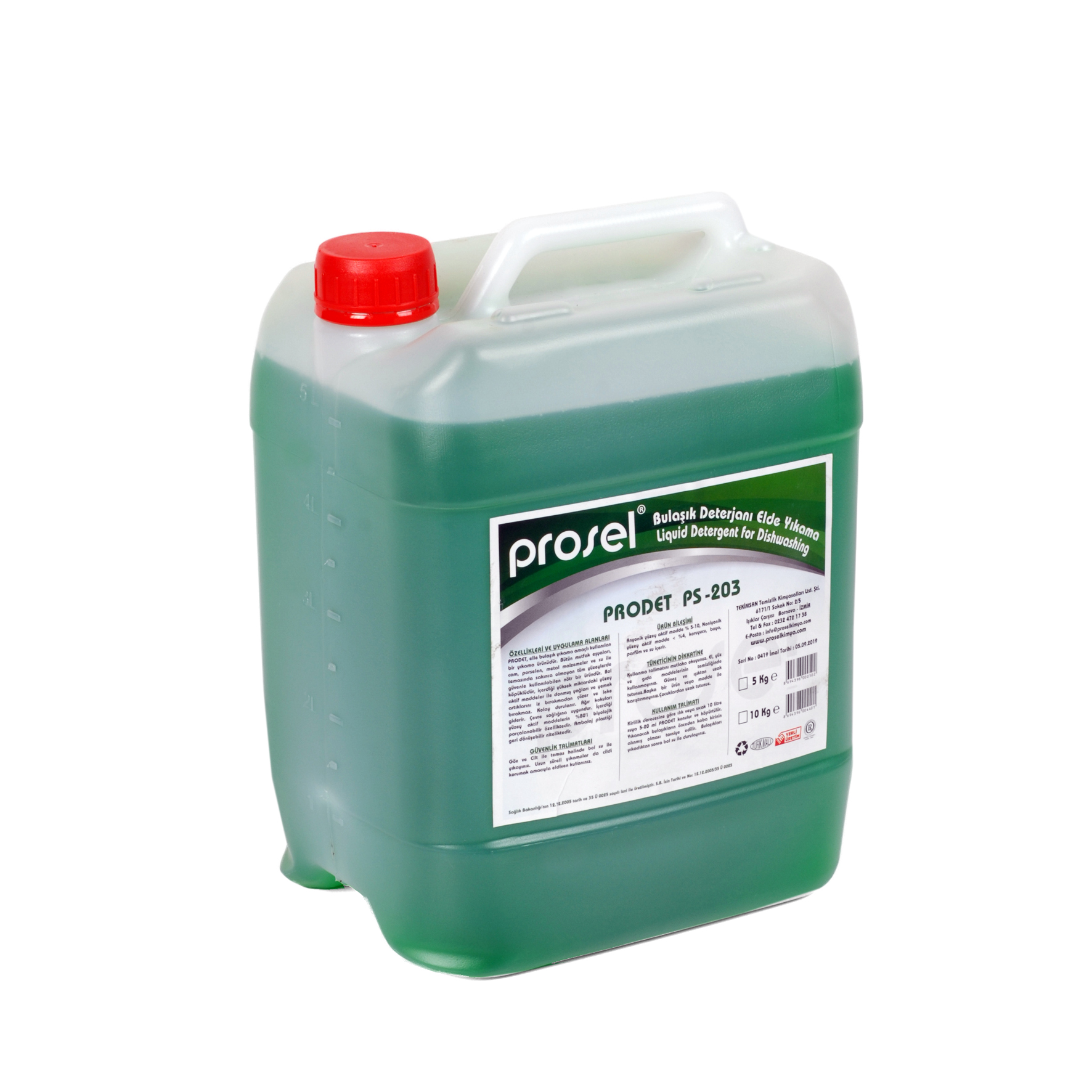 PROSEL PS-203 ELDE BULASIK DETERJANI 5 KG YESIL
