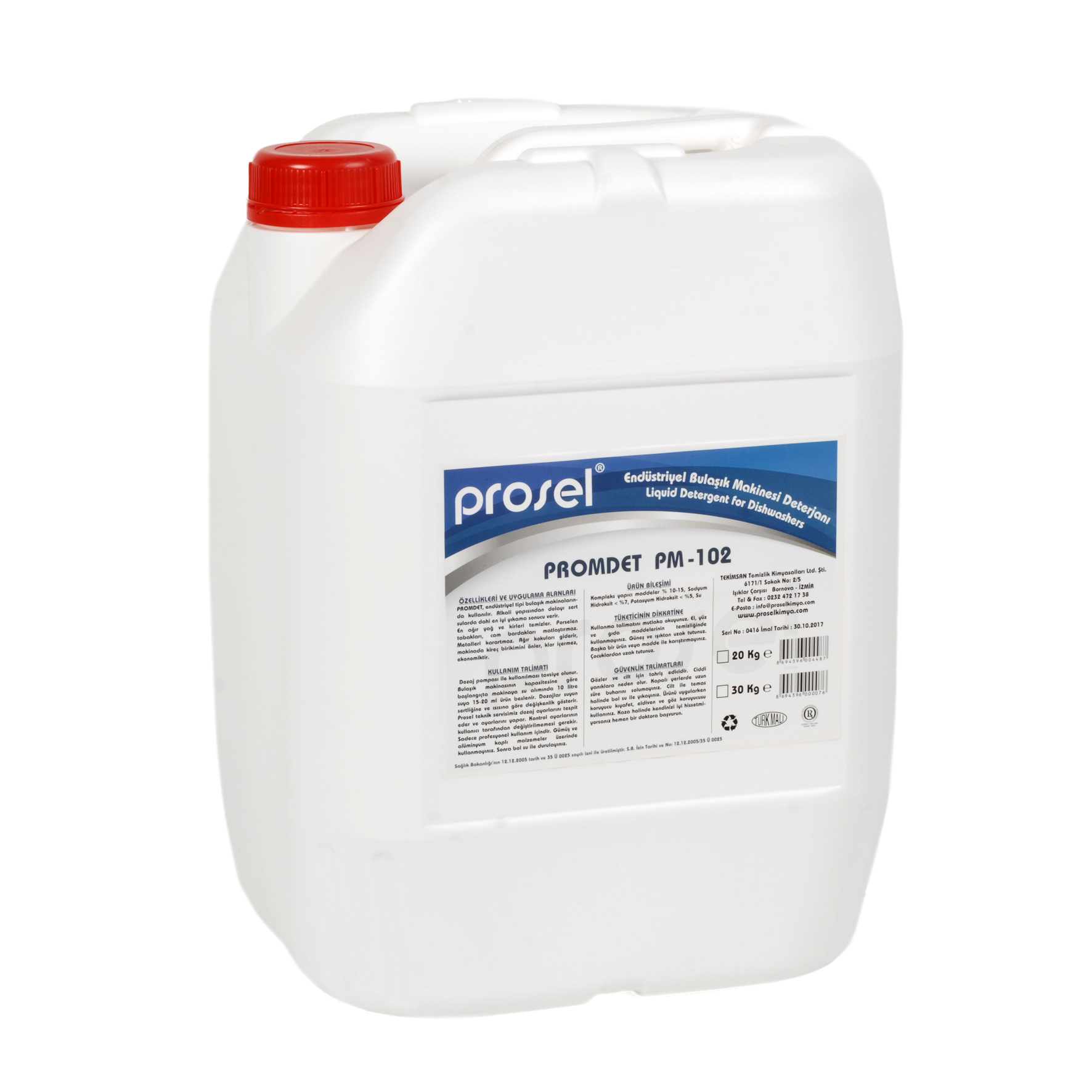 PROSEL PM-102 BULASIK MAKINE DET.20 KG